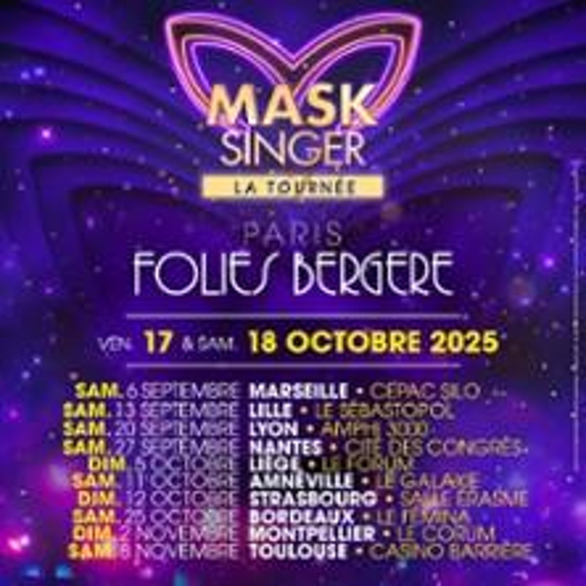 Concert Mask Singer, La Tournée à Lyon jusqu'au 27/02/2027