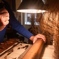 Visite d'un atelier de tissage
