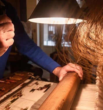 Visite d'un atelier de tissage