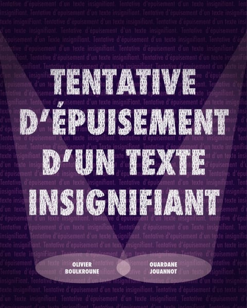 Tentative d'épuisement d'un texte insignifiant